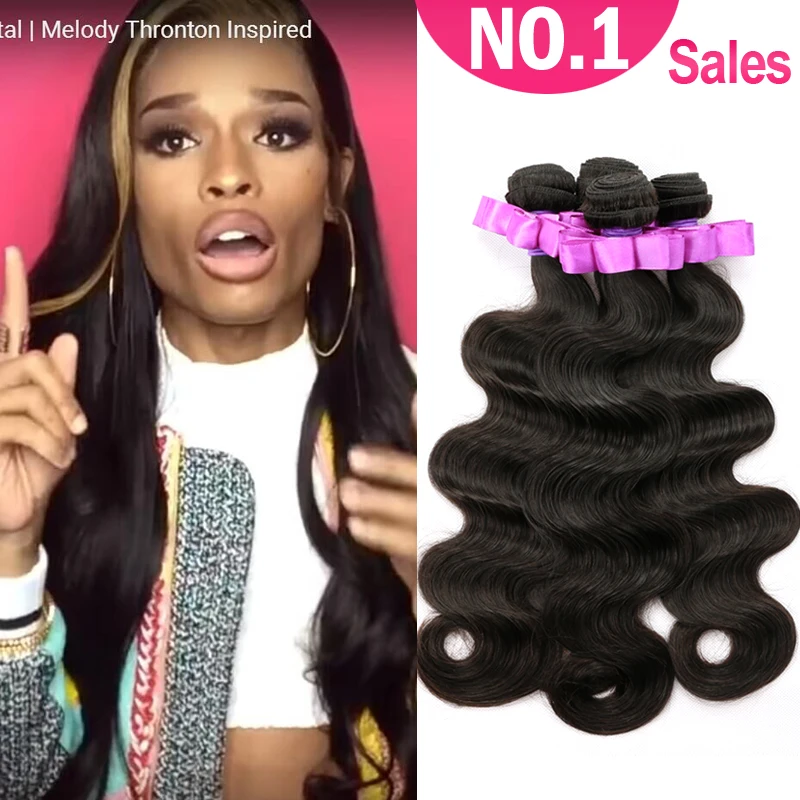 Alipearl Hair Brazilian Virgin Hair Body Wave 3 Bundles 8A Unprocessed Human Hair Extensions Cheap Body Wave NaturalColor1b