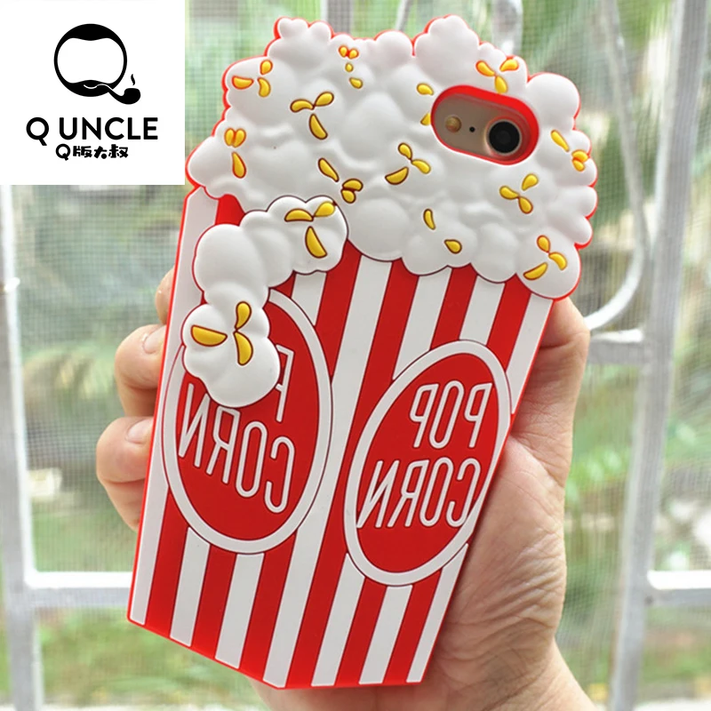 

Q UNCLE Lovely Popcorn Case for iPhone X Case 6 6s 7 8 Plus X XR XS Max Puff Rice Phone Back Silicon Cover