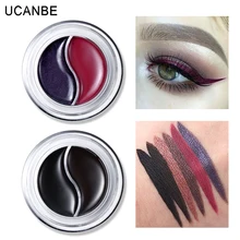UCANBE, Водостойкая Подводка для глаз, набор, блестящая подводка для глаз, гелевая, кремовая, защита от пятен, мерцающая, матовая, Черная Подводка для глаз, бровей, тату, набор для макияжа, инструмент