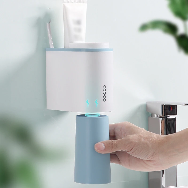 

Multifunctional Toilet Accessories Toothbrush Holder Wall Mount Toothpaste Storage Rack Toothpaste Cup Toothbrush Case Set