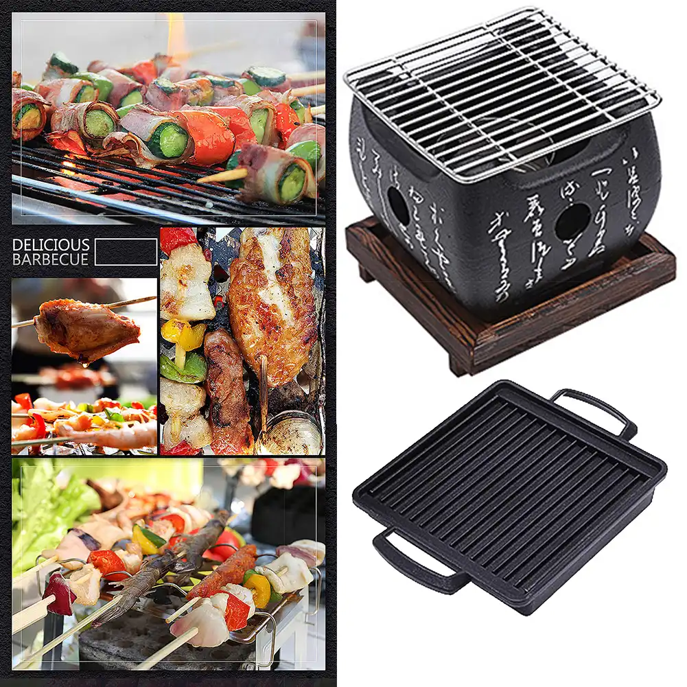 S/M/L Portable Japanese Korean BBQ Grill Cooking Oven Alcohol Grill