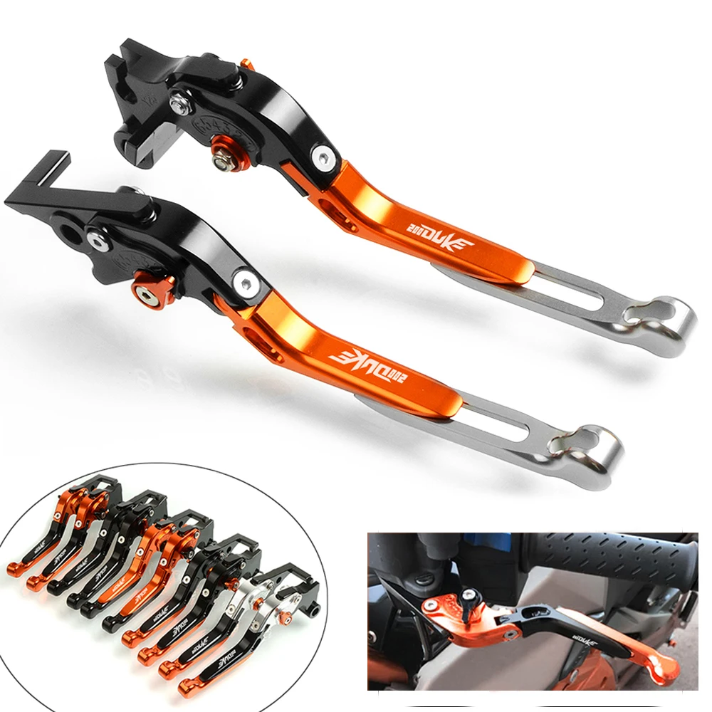 

with logo For KTM DUKE200 duke 200 Duke 2014 2015 Motorcycle Accessories Folding Extendable Brake Clutch Levers