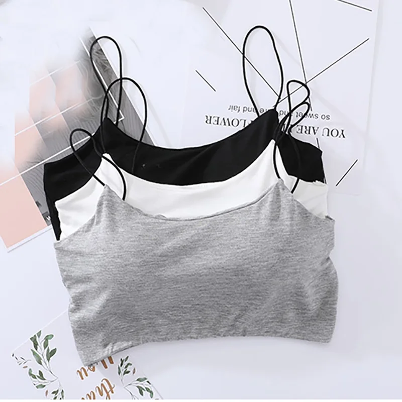 

2019 New Women Solid Bralette Crop Top Breathable Chest Pad Bra Top Wireless Underwear Strapless Tube Top