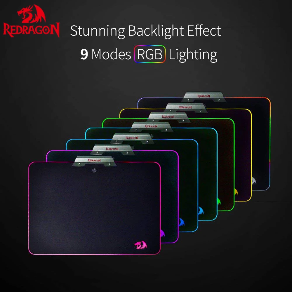 

Redragon P011 Orion Hard Surface Mousepad RGB LED Lighting Waterproof Gaming Mouse Pad Mat for Computer Laptop