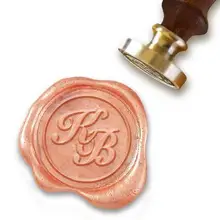 Индивидуальные инициалы монограмма индивидуальная восковая печать штамп-" Круглый штампованный Snell шахматный наложение