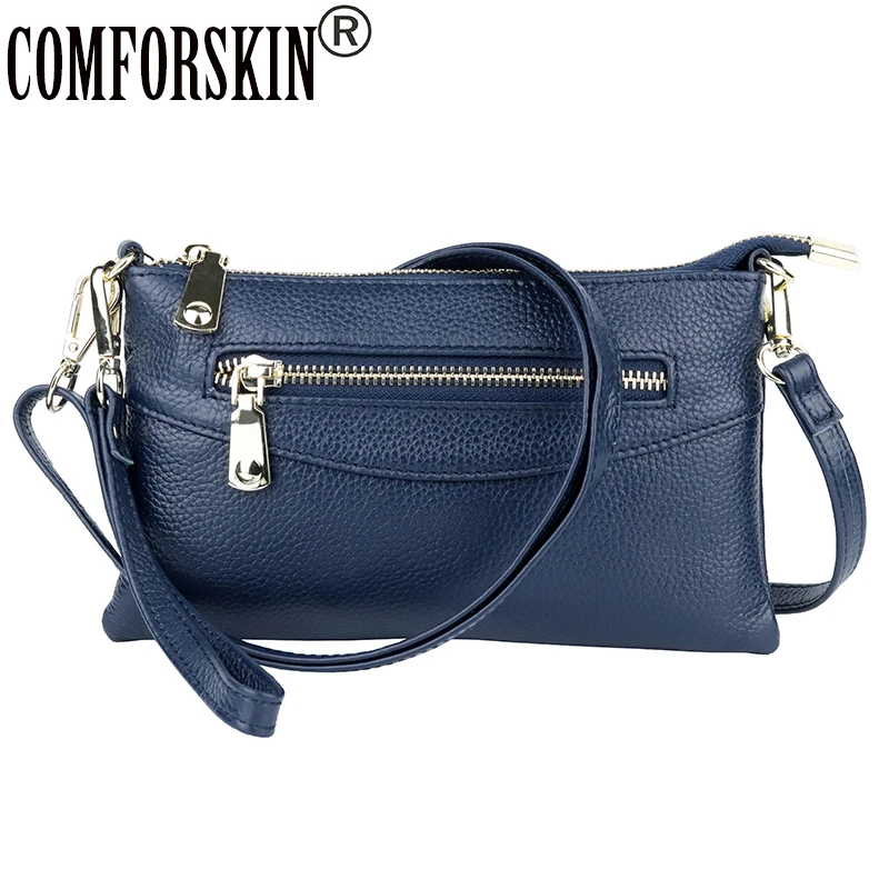 

COMFORSKIN Brand Luxury Cowhide Leather Clutch Bag Ladies Messenger Bag Fashion Small Cross-body Bag 2019 New Arrivals Women Bag