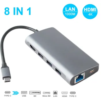 

USB Hub 3.0 Multi USB 3.0 Hub USB Splitter High Speed USB-C HUB Type-c to Multi USB-3.0 HDMI Power Adapter For Macbook Pro Air