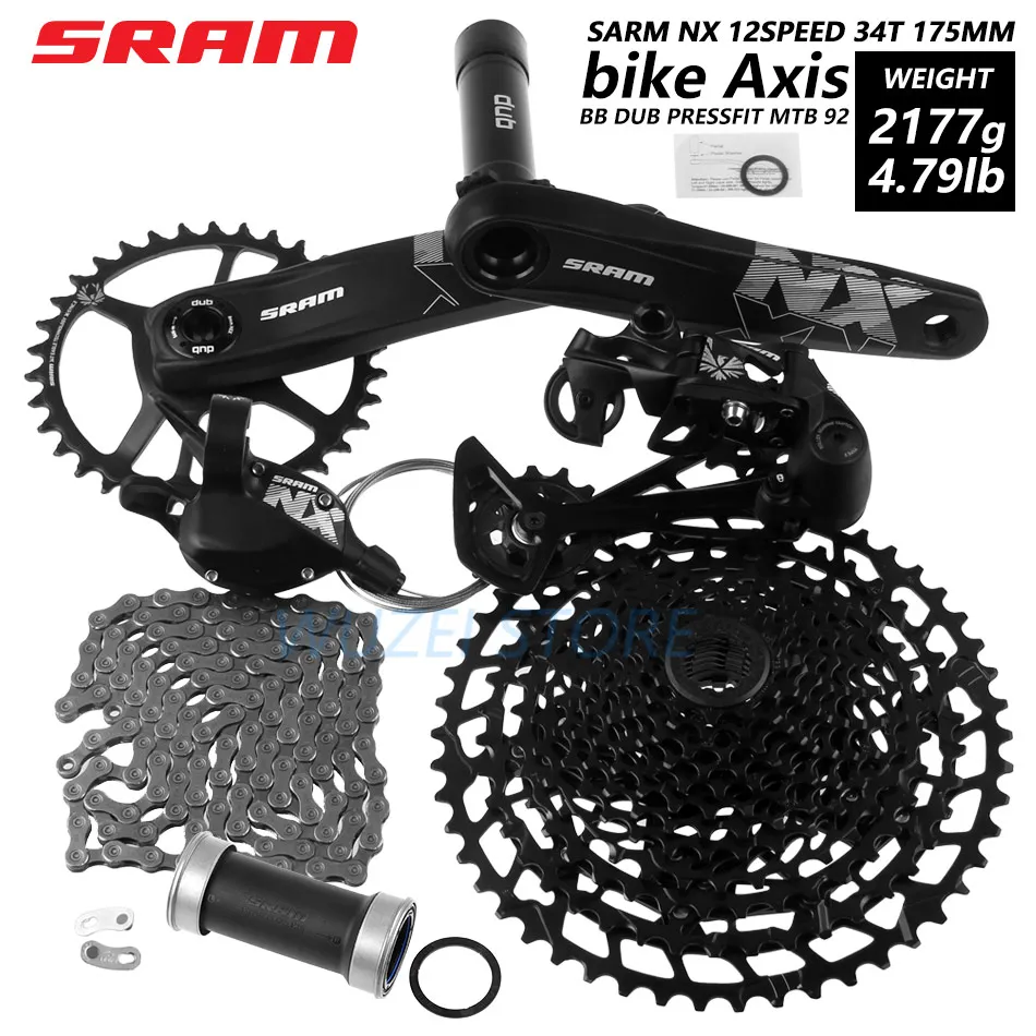 SRAM NX EAGLE 1x12s 11-50T набор скоростей DUB 170/175 мм задний переключатель триггерный переключатель передач кассета с цепью звездочки - Цвет: 34T 175 BB92 Nobox