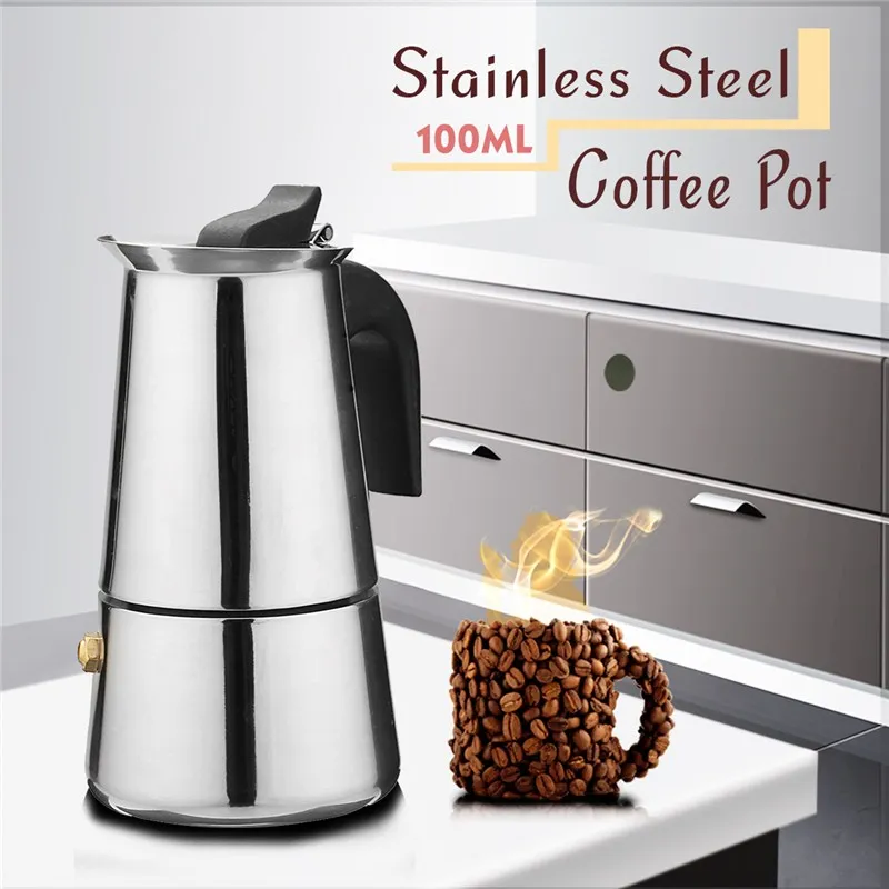 Buy 100ML Coffee Moka Pot Stainless Steel Italian Moka