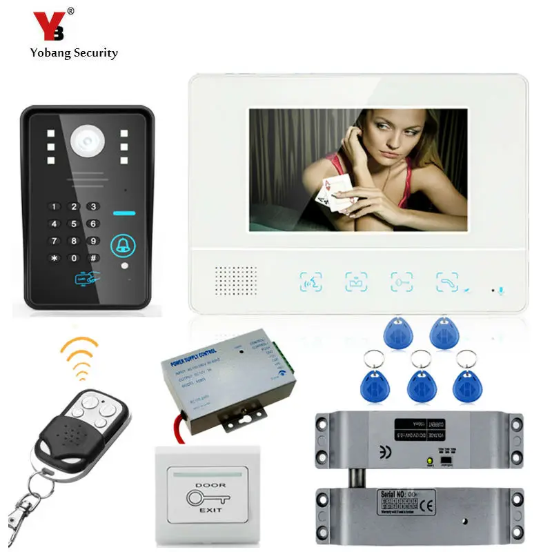 Yobang Security freeship 7\Inch Video Door Phone Doorbell Home Security Video intercom Wired for House Doorbell Night Vision