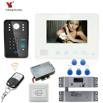 

Yobang Security freeship 7"Inch Video Door Phone Doorbell Home Security Video intercom Wired for House Doorbell Night Vision