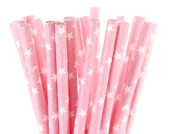 25 шт./лот, розовые бумажные соломинки для детской вечеринки, свадьбы, дня рождения, кекса, флаги для украшения, бумажные соломинки для питья - Цвет: 19