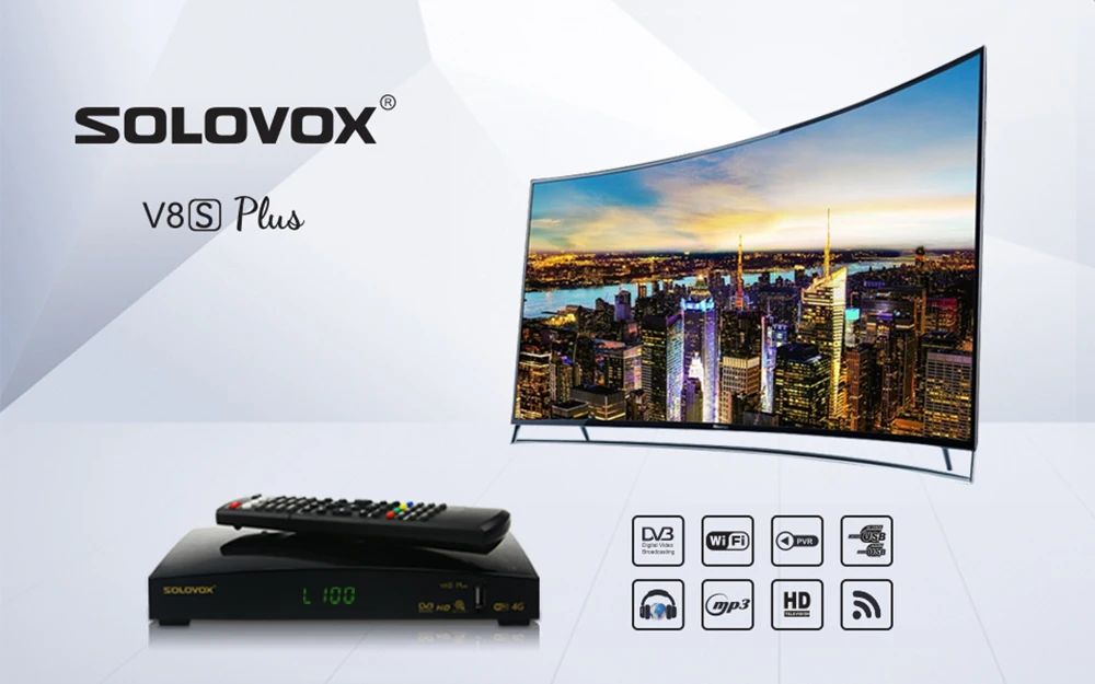 Подлинная SOLOVOX V8S Plus DVB-S2 цифровой спутниковый ресивер Поддержка Xtream IPTV USB Wifi Youtube USB Wifi Biss Key CCCAMD NEWCAMD