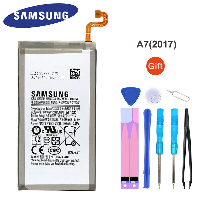 Оригинальный аккумулятор Samsung Galaxy A7 2018 Edition A730X SM-A730X EB-BA730ABE 3500 мАч Замена батареи