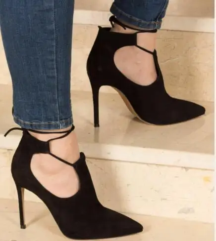 

Fashion Women's High Heels Shoes New Arrival Pointed Toe Women Pumps 11cm Thin Heel Side Transparent PU Shallow Sexy Party Shoes