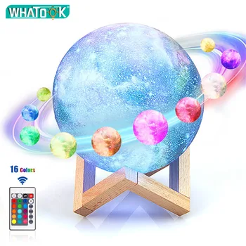 

3D Moon LED Night Light Remote Control 16 Color Galaxy USB Star Ball Desk Lamp Luna Colorful Decoration Birthday Creative Gift