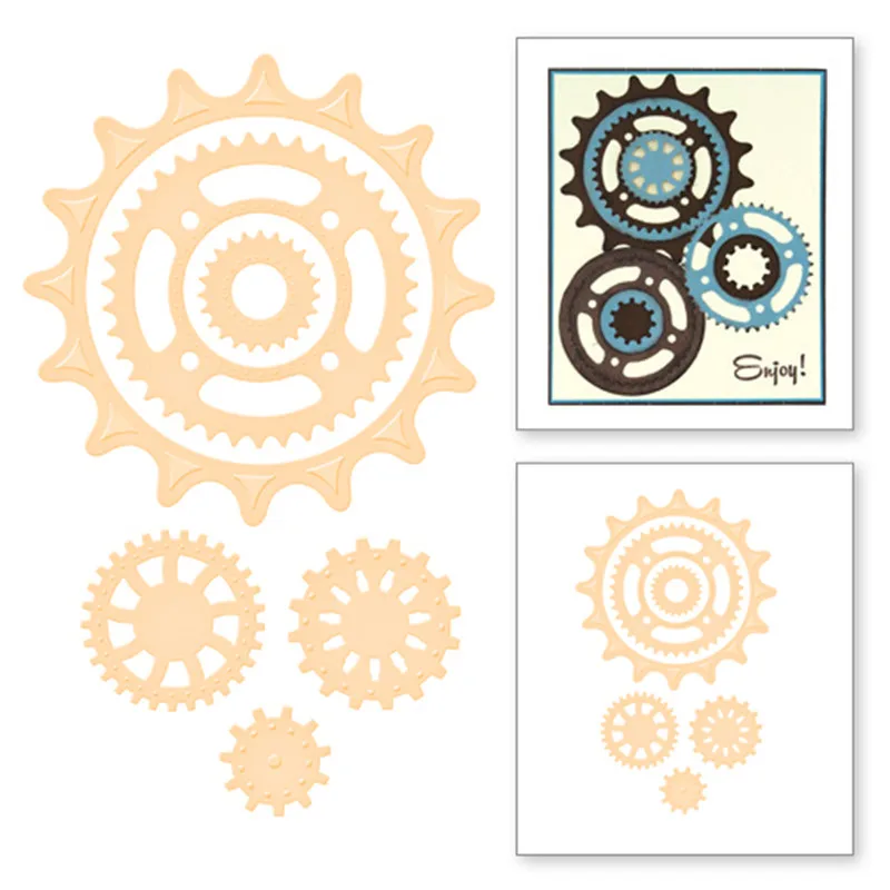 

Eastshape 4 Pcs/lot Metal Cutting Dies Scrapbooking For Card Making DIY Embossing Cuts New Craft Round Circle Gear Pattern