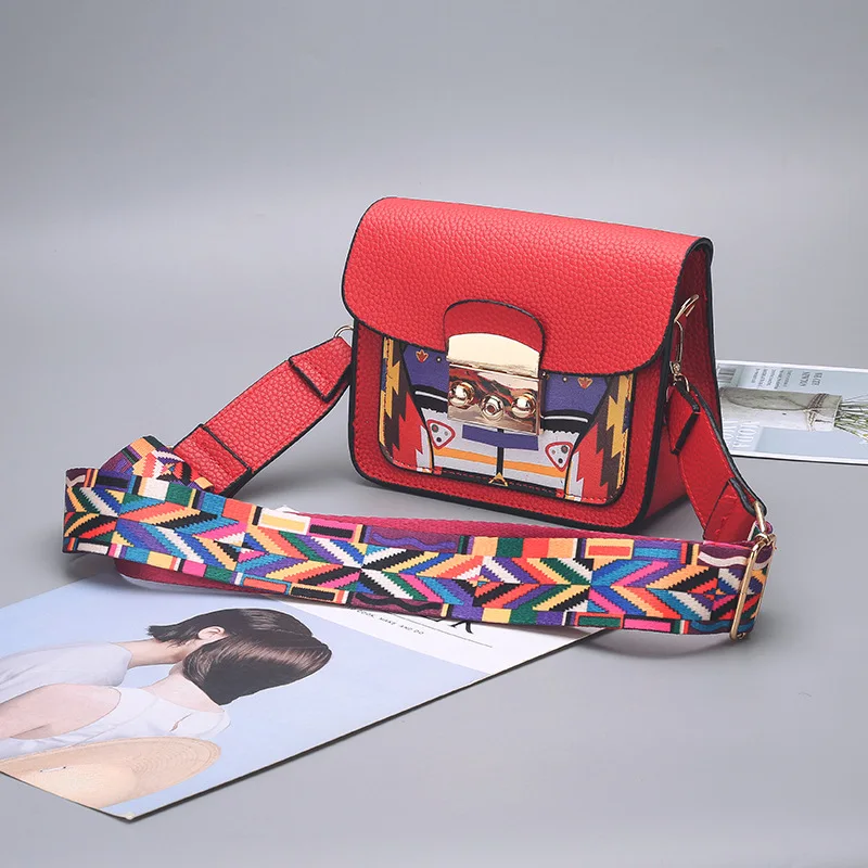 Женские сумки через плечо красивые красочные широкие полосы сумка на плечо креативный принт из искусственной кожи Летняя мини Желейная сумка B052