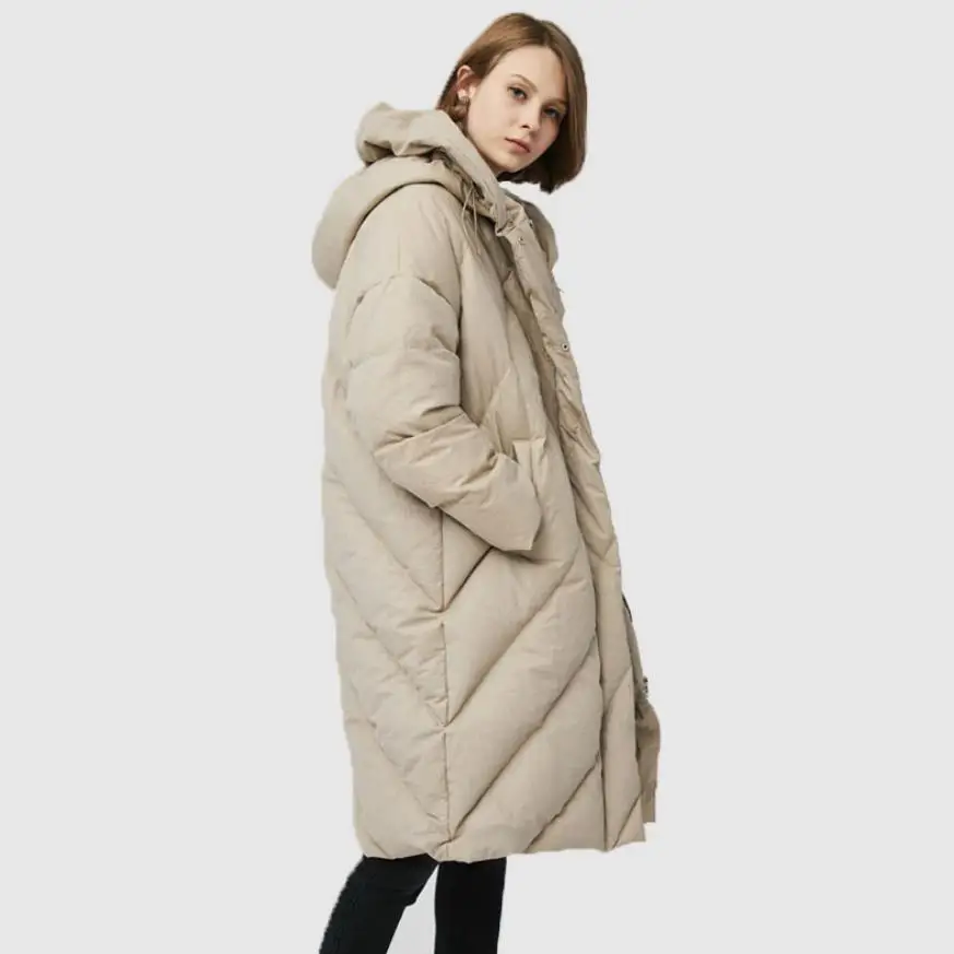 Анти-сезонная акция, Стильные теплые пуховые куртки для женщин, белое пуховое пальто с капюшоном для холодной погоды wq2260