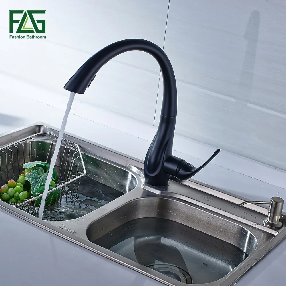 FLG Multiple Choices White Painting Kitchen Faucet Pull Out Torneira 2-Function Water Outlet Cold & Hot Kitchen Sink Mixer C002W FLG Multiple Choices White Painting Kitchen Faucet Pull Out Torneira 2-Function Water Outlet Cold & Hot Kitchen Sink Mixer C002W
