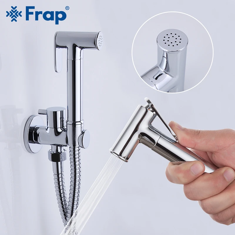 Tanie FRAP bidety zimny i gorący mieszacz zimnej spryskiwacz prysznicowy anal zestaw do czyszczenia toalety natrysk natrysk bidetowy brąz głowica prysznicowa myjnia higieniczna