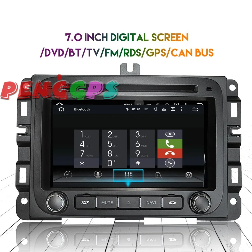 Top 2 din Android 8.0 7.1 Car Radio Stereo Headunit GPS for Dodge RAM1500 2014 2015 2016 2017 2018 Car DVD Player Audio Satnav Video 2