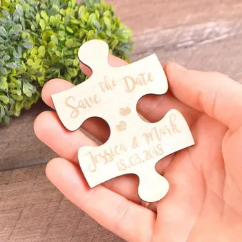 

puzzle Save the date wooden magnets Save-the-Date Puzzle Save The Date rustic wooden save the date jigsaw Invite