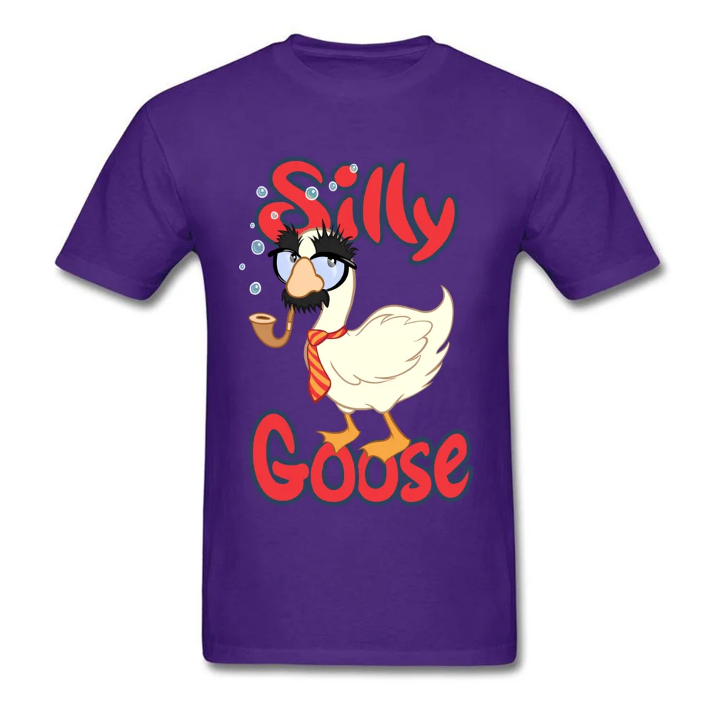 Silly Goose Simple Style Tops T Shirt Short Sleeve for Men Cotton Thanksgiving Day O-Neck T-shirts Hip hop Tee-Shirts Coupons Silly Goose purple
