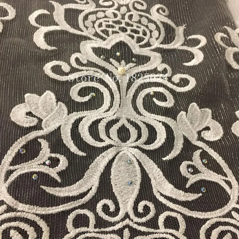 2B beaded lace fabric