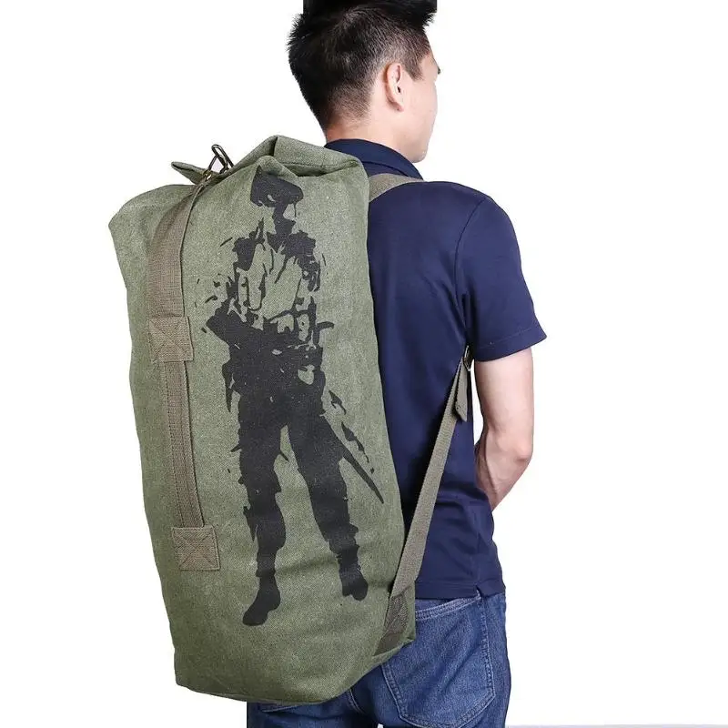  Men's Travel Bag Army Bucket Bags Multifunctional Backpack Military Canvas Backpacks Large Duffle M - 33039707018