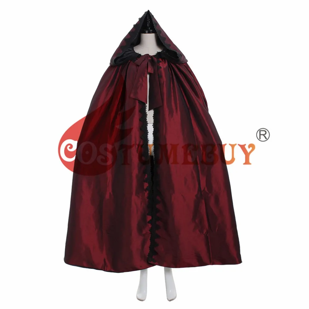 CostumeBuy длинный мантия Шелковый плащ пальто куртка Wicca халат средневековый Плащ Хэллоуин опера Косплей вечерние ведьмы костюм волшебника LARP