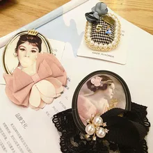 Square Vintage Gothic Style Head Statue Cameo Brooch SImulated-Pearl Rhinestone Enamel Brooch for Women Brooches Pin Jewelry vintage gothic style square turquoise multilayered anklet for women