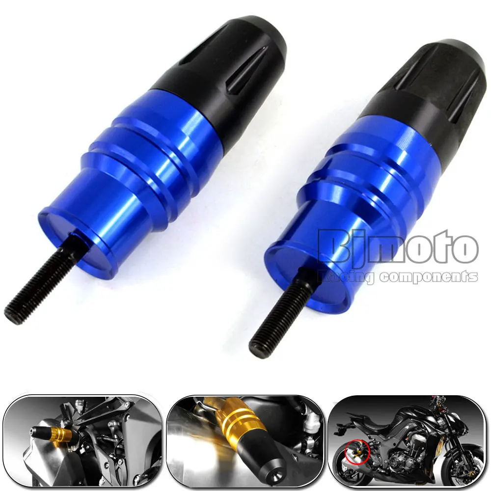 2 PCS Bleu Moto Crash Pads Déchappement Sliders Accident Protecteur Pour KAWASAKI Z1000 Z1000SX