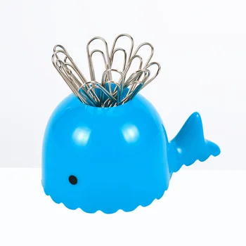 

2 Sets Magnetic Paper Clip Holder Whale Shape Paper Clips Pins Organizer Decorative Desktop Storage Clips Container