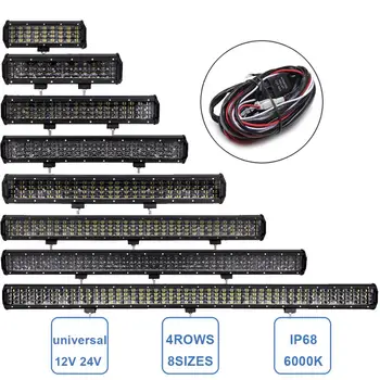 

OFFROAD 9-36 INCH LED 4ROWS LIGHT BAR CAR TRUCK 4X4 ATV WAGON PICKUP TRAILER TRACTOR SUV BOAT LAMP 12V 24V AUXILIARY INDICATOR
