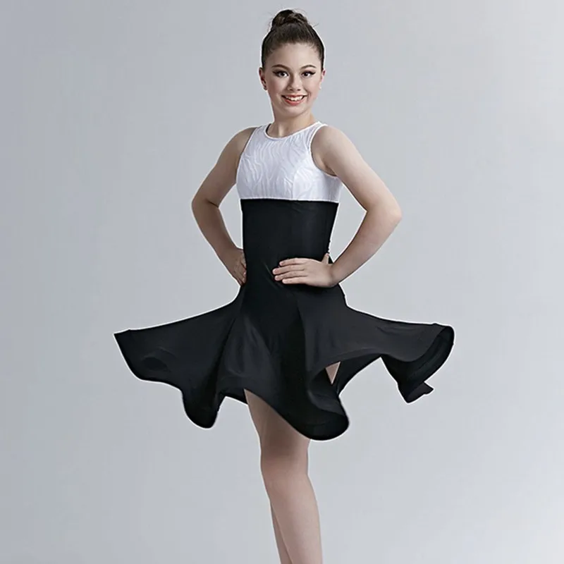 

Черное детское платье для латинских танцев, платье для латиноамериканских танцев для девочек, детское платье для сальсы, современные танцевальные костюмы для детей, танцевальная одежда, платье для самбы, Румба