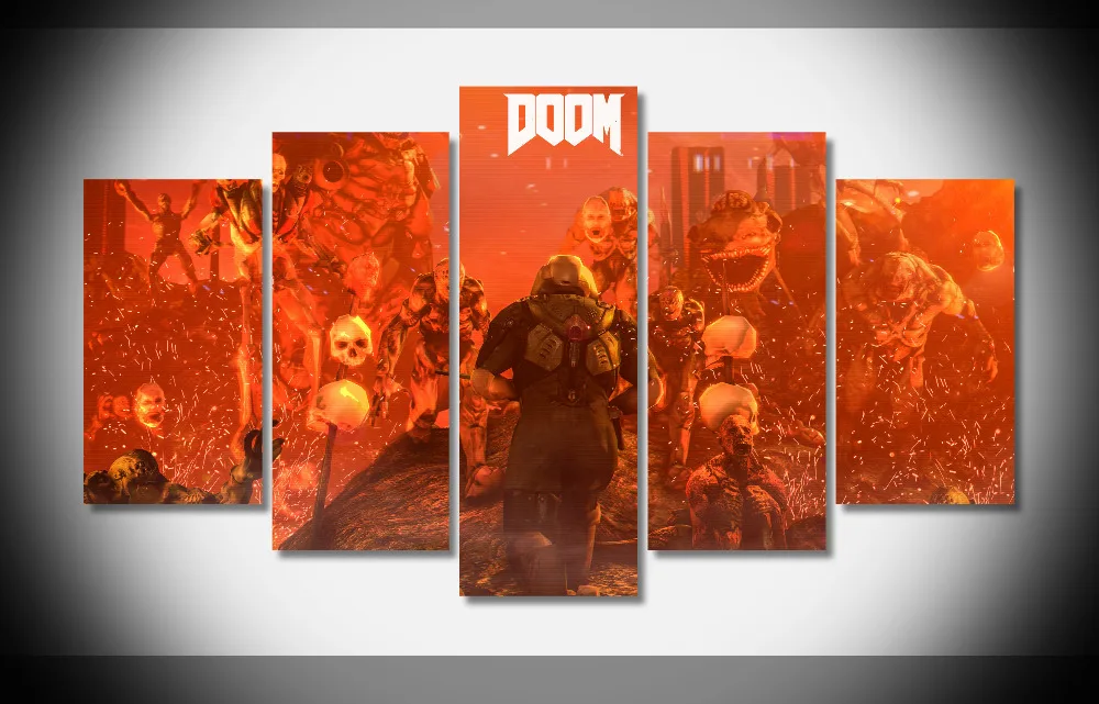 6997 doom 4 digital art wallpaper poster Framed Gallery wrap art print