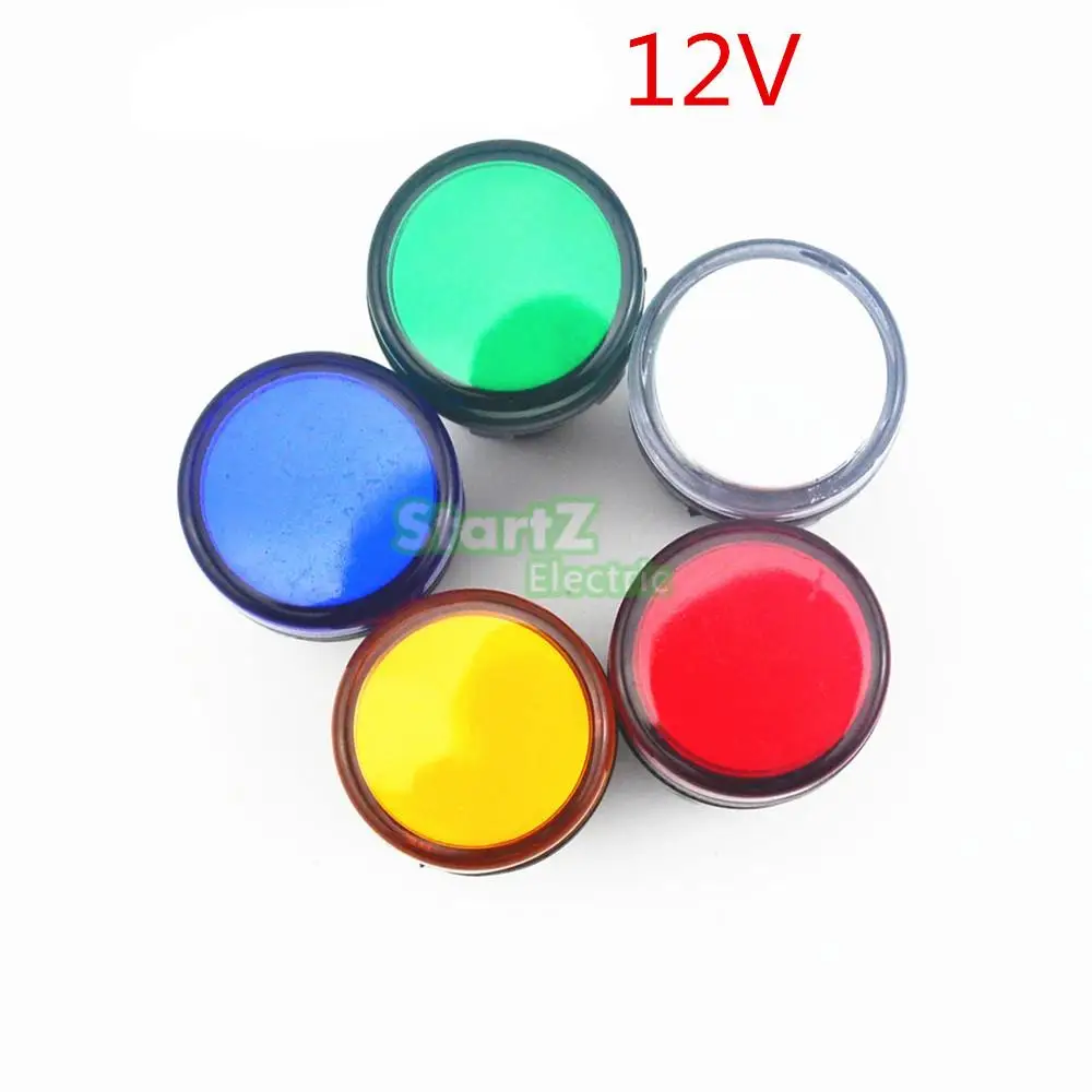 

5PCS AC/DC 12V 22mm Thread LED for Electronic Indicator Signal Light Five color optional ,default red AD16-22