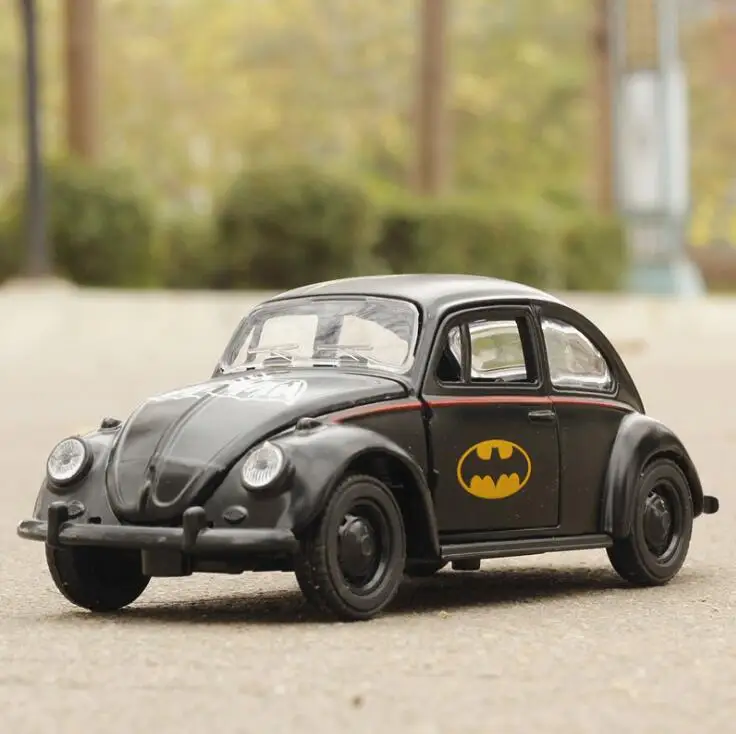 1:36 Toy Car Beetle Classic Alloy Diecast Car Model Toy Cartoon Vehicle Batman Toy Pull Back Car Toys For Children