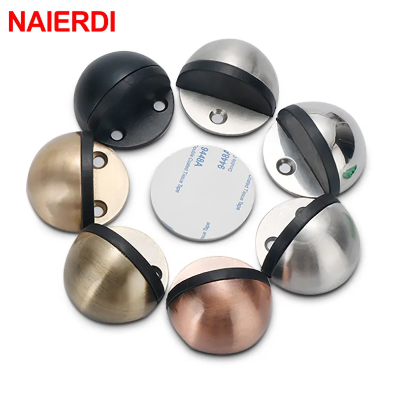 Stainless Steel Rubber Door Stops Non Punching Sticker Hidden Door Holders Catch Floor Mounted Nail-free Stop door stopper,silicone door stopper,magnetic door stopper,door stopper bumpers