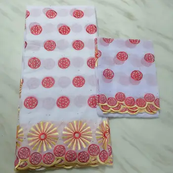 

White lace fabrics high quality swiss voile lace in switzerland cotton embroidered dry lace with stones 7yards PL-53