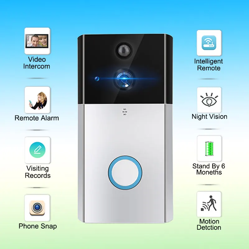 

Eseye Smart WiFi Wireless Doorbell With Camera Security Video Doorbell Intercom Remote Home Monitoring IR Alarm Video Door Phone