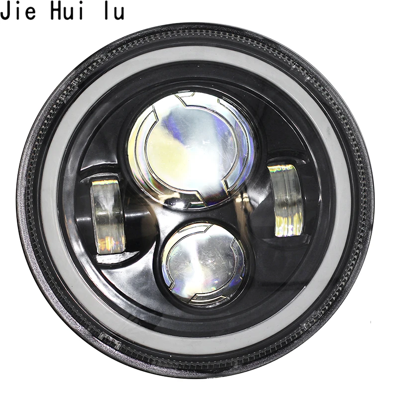 

7 Inch Motorcycle LED Headlight Motorbike Car Headlamp 6500K 45W With Angle Eyes High Low Beam For Harley Honda Yamaha