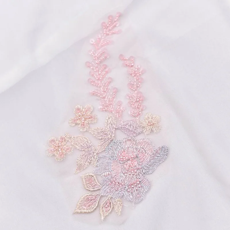 2pieces Wedding Dress Applique Lace Neckline Trim Applique