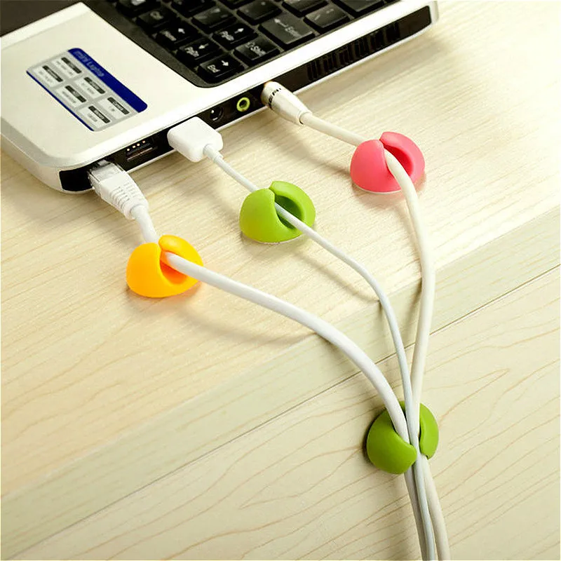 

5Pcs Desk Organizer Date Line Set Wire Clip Organizer Bobbin Winder Wrap Cord Cable Manager for Mouse USB Keyboard Office Gadget