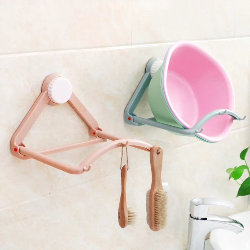 

Bathroom Multi-purpose Rack Strong Suction Cup Washbasin Storage Rack Automatic Rebound Folding Wall Hanging Kitchen Wall Hook