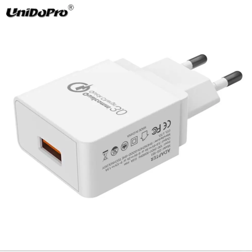 Европейский Союз (ЕС) UNIDOPRO Quick Chargeur QC 3,0 18 Вт США/ЕС вилка AC настенное зарядное устройство для DEXP Ixion ML250 Amper M, ES550 Soul 3 Pro зарядный адаптер - Тип штекера: Европейский Союз (ЕС)