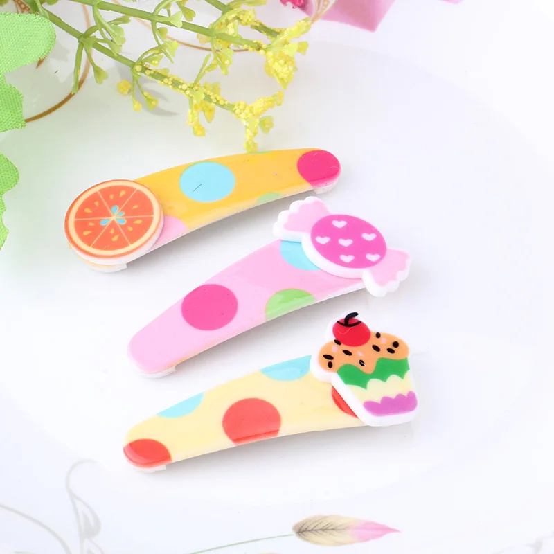 

1PC New Children Hair Accessories Candy Color Hairpins BB Clip Headpiece Fruit Pattern Girls Hair Ornament Baby Barrettes