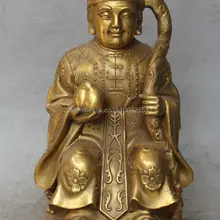 1" Китайский Бронзовый Концепция закреплена Dhammapala Земля Бессмертным Лао Hei Тай Статуя