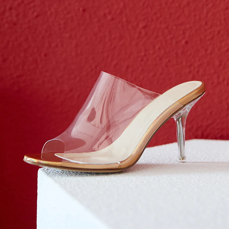 Pzilae/ г. новые пластмассовые прозрачные сандалии пикантные женские прозрачные босоножки на тонком каблуке с открытым носом, украшенные кристаллами туфли-лодочки 33-41
